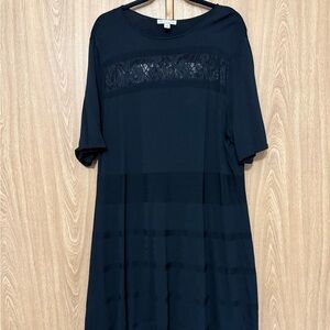 Dressbarn Elegant Black Lace Midi Dress